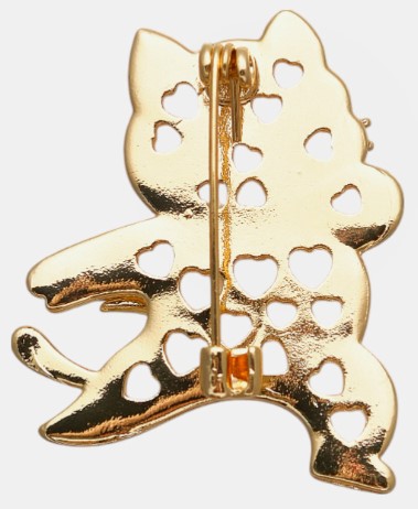 Брошь «Котик» Sima-Land, 3,5*3*1,5 см, «Герой», бело-розовая с золотистым