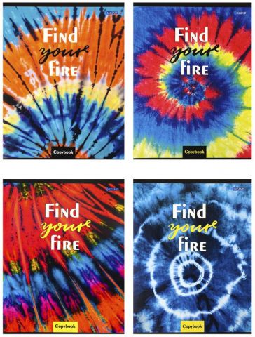 Тетрадь общая А5, 48 л. на скобе «Узоры тай-дай», 165*205 мм, клетка, ассорти (цена за 1 шт.)