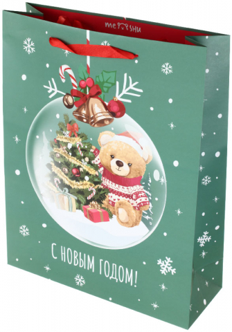 Пакет подарочный новогодний Meshu, 33*42*12 см, Christmas Bear Пакет подарочный новогодний Meshu, 33*42*12 см, Christmas Bear