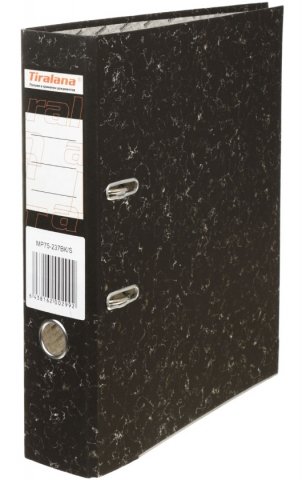 Папка-регистратор «Морская глубина» «под мрамор», корешок 75 мм, черный 