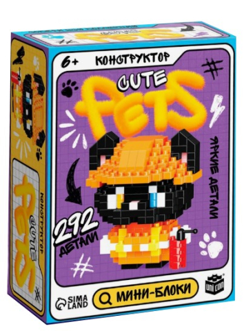 Игра-конструктор Unicon, «Cute Pets. Котик», 292 детали Игра-конструктор Unicon, «Cute Pets. Котик», 292 детали