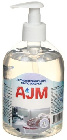 Мыло жидкое AJM, 500 мл, «Антибактериальное», с дозатором 