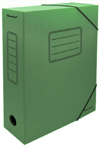 Папки архивные из гофрокартона на резинке Silwerhof 3 шт., корешок 75 мм, 250×325×75 мм, зеленые