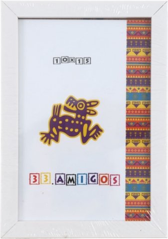 Фоторамка пластиковая «Керс» (плоская широкая), 10*15 см, с ногой, белая