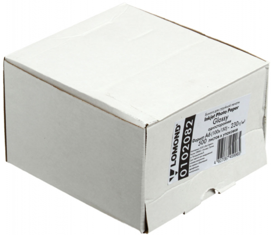 Бумага для струйной фотопечати глянцевая односторонняя Lomond А6 (100×150 мм), 230 г/м², 500 л.