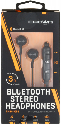 Наушники беспроводные Crown CMBH-5098, черные Наушники беспроводные Crown CMBH-5098, черные