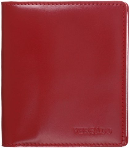 Визитница из натуральной кожи Versado 079, 110*125*10 мм, 2 кармана, 16 листов, красная