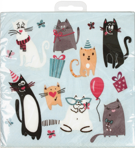 Салфетки сервировочные «ПатиБум», 33*33 см, 12 шт., «Кошки»