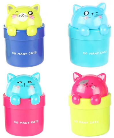 Точилка пластиковая M&G So Many Cats, 1 отверстие, с контейнером, ассорти