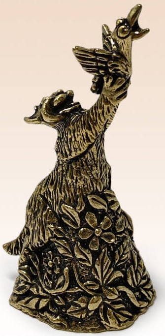 Колокольчик коллекционный BronzaMania, «Кот ловит ворону — Мне бы в небо»