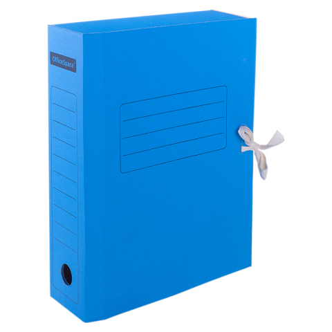Папка архивная из микрогофрокартона на завязках OfficeSpace корешок 75 мм, 320×250×75 мм, синяя