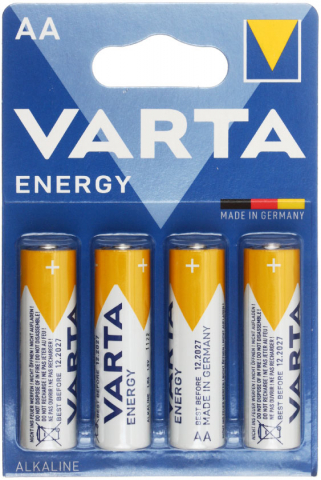 Батарейки щелочные Varta Energy, AA, LR6, 1.5V, 4 шт. Батарейки щелочные Varta Energy, AA, LR6, 1.5V, 4 шт.