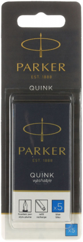 Чернила в капсулах смываемые Parker Cartridge Quink, синие Чернила в капсулах смываемые Parker Cartridge Quink, синие