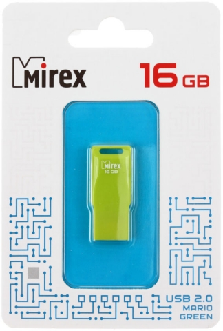 Флеш-накопитель Mirex Mario (Color Blade), 16Gb, корпус зеленый