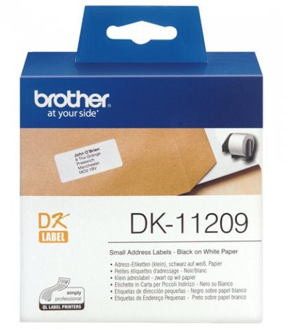 Наклейки DK11209 для принтера этикеток Brother QL-570, 29*62 мм, 800 шт. в рулоне, белые