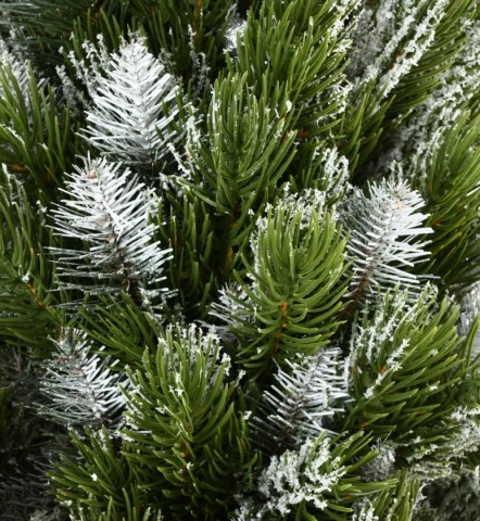 Ель искусственная «Лора», высота 180 см, зеленая с белым напылением и серебристым украшением