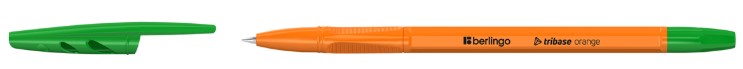 Ручка шариковая Berlingo Tribase Orange корпус оранжевый, стержень зеленый