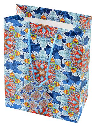 Пакет бумажный новогодний «Феникс Презент», 17,8*22,9*9,8 см, 140 г/м2, «Калейдоскоп»