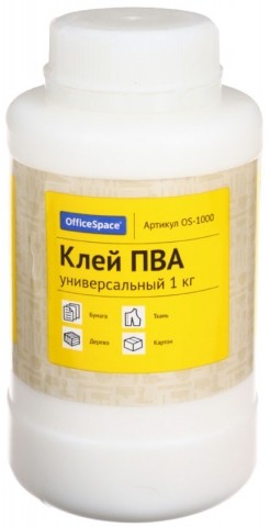 Клей ПВА OfficeSpace, 1000 г (1000 мл), без дозатора