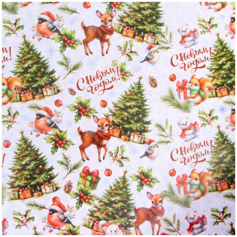 Бумага упаковочная глянцевая Sima-Land 50×70 см, «Белый медвежонок» (двусторонняя) Бумага упаковочная глянцевая Sima-Land 50×70 см, «Белый медвежонок» (двусторонняя)