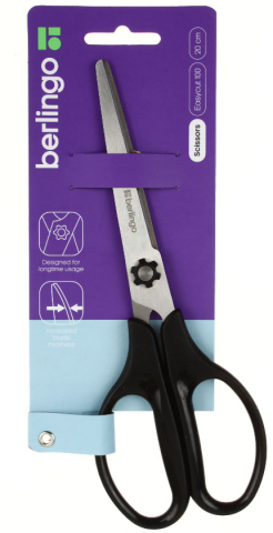 Ножницы канцелярские Berlingo Easycut 100, 200 мм, ручки черные Ножницы канцелярские Berlingo Easycut 100, 200 мм, ручки черные
