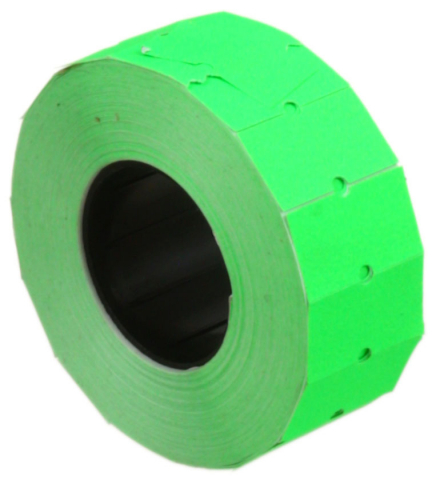 Этикет-лента однострочная, 21*12 мм, 1000 шт., зеленая