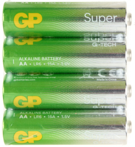 Батарейки щелочные GP Super G-Tech AA, LR6, 1.5V, 4 шт. Батарейки щелочные GP Super G-Tech AA, LR6, 1.5V, 4 шт.