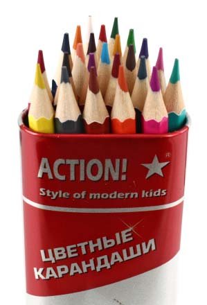 Карандаши цветные Action!, 24 цвета, длина 175 мм Карандаши цветные Action!, 24 цвета, длина 175 мм