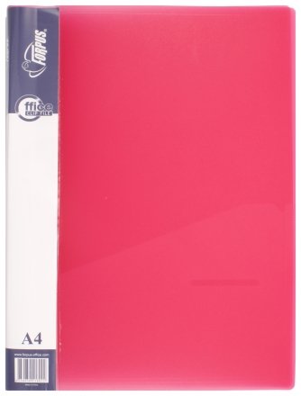 Папка пластиковая c боковым зажимом и карманом Forpus, толщина пластика 0,5 мм, прозрачная красная