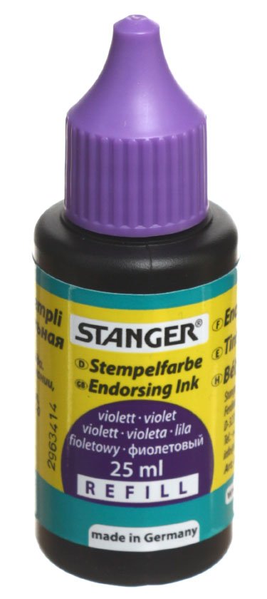 Краска штемпельная Stanger, 25 мл, фиолетовая Краска штемпельная Stanger, 25 мл, фиолетовая