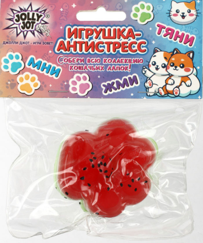 Игрушка-антистресс Jolly Jot 7×6 см, «Кошачья лапка - сочный арбуз»