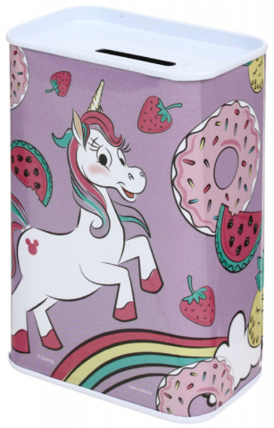 Копилка металлическая «Минни Маус», 7,5*11*4,5 см, «Коплю на единорога»