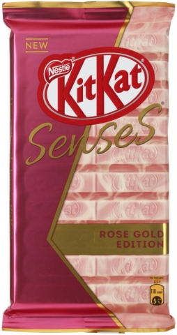 Батончик шоколадный KitKat, 112 г, Senses, белый шоколад со вкусом клубники и молочный шоколад с хрустящей вафлей