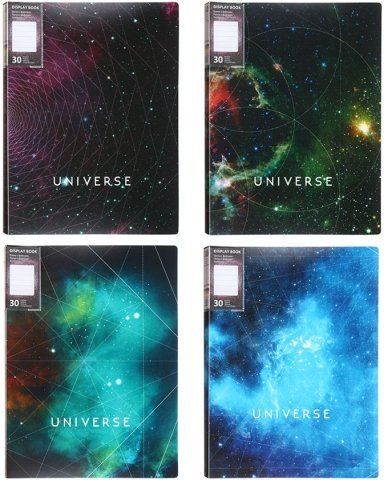 Папка пластиковая на 30 файлов Optima Universe, толщина пластика 0,6 мм, ассорти Папка пластиковая на 30 файлов Optima Universe, толщина пластика 0,6 мм, ассорти