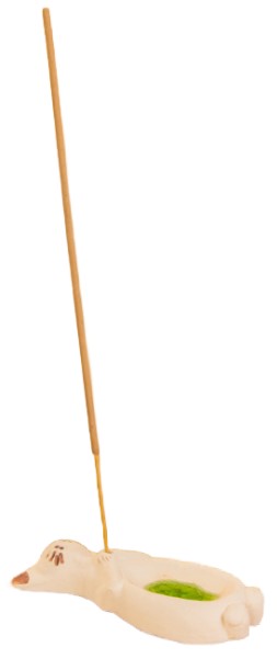 Подставка под благовония «Спящий кот», 11*4,5*1,5 см, бежевая