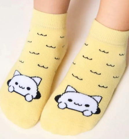 Носки детские махровые с рисунками Sof-Tiki Cats, размер 12, желтые