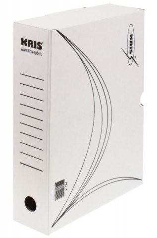 Короб архивный из гофрокартона Kris, корешок 75 мм, 325*260*75 мм, белый Короб архивный из гофрокартона Kris, корешок 75 мм, 325*260*75 мм, белый
