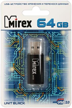 Флэш-накопитель Mirex Unit, 64Gb, корпус черный