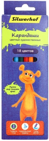 Карандаши цветные «Джинсовая коллекция», 18 цветов, длина 177 мм Карандаши цветные «Джинсовая коллекция», 18 цветов, длина 177 мм