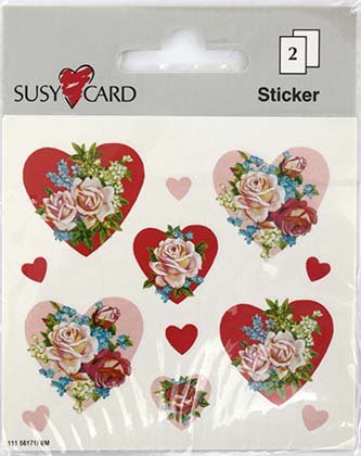 Наклейки детские Susy Card, 8*7,5 см, 2 л., «Мир романтики»