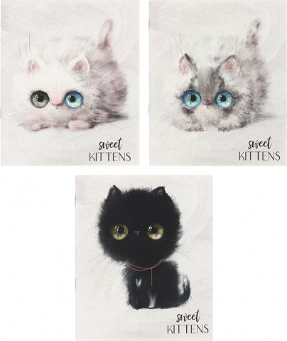 Тетрадь общая А5, 48 л. на скобе «Глазастые котики», 170*203 мм, клетка, ассорти Тетрадь общая А5, 48 л. на скобе «Глазастые котики», 170*203 мм, клетка, ассорти