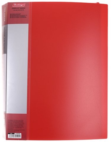 Папка пластиковая на 80 файлов Berlingo Standart, толщина пластика 0,8 мм, красная