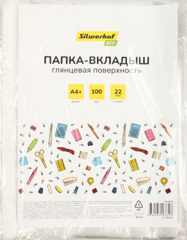 Файл А4 перфорированный Silwerhof Eco, 22 мкм, гладкий, глянцевый, 215*305 мм (до 50 л.) Файл А4 перфорированный Silwerhof Eco, 22 мкм, гладкий, глянцевый, 215*305 мм (до 50 л.)