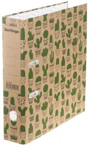 Папка-регистратор Berlingo с односторонним крафт-покрытием, корешок 70 мм, Cactus