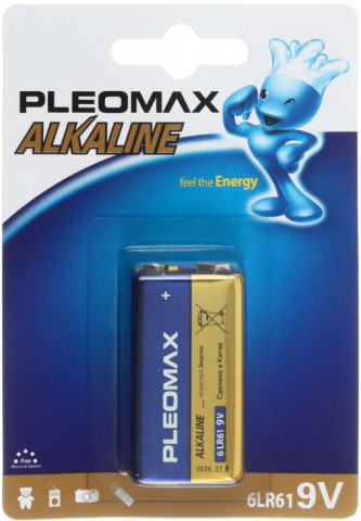 Батарейка щелочная Samsung Pleomax Alkaline , 6LR61, 9V, тип «Крона»