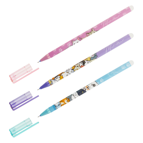 Ручка гелевая Meshu «Пиши-стирай» Mur-Mur, корпус ассорти, стержень синий