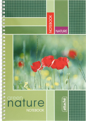 Тетрадь общая А4, 60 л. на гребне Attache Nature, 205*290 мм, клетка Тетрадь общая А4, 60 л. на гребне Attache Nature, 205*290 мм, клетка