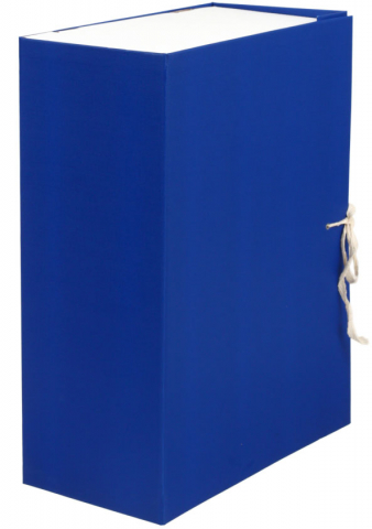 Короб архивный бумвиниловый на завязках Silwerhof 240×320×120 мм, синий