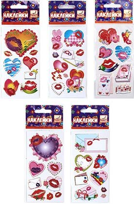 Наклейки Fancy Creative, 65*125 мм, «Поцелуйчики»