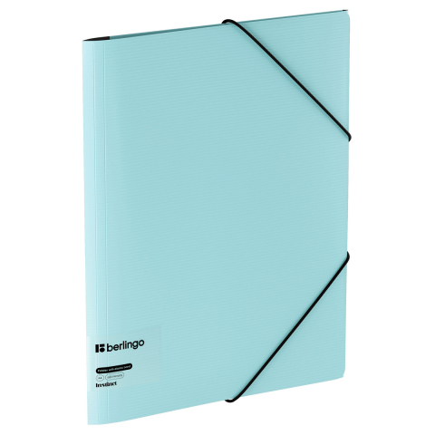 Папка пластиковая на резинке Berlingo Instinct толщина пластика 0,6 мм, аквамариновая